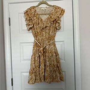 Pinch Women's Dress in Mustard and Cream